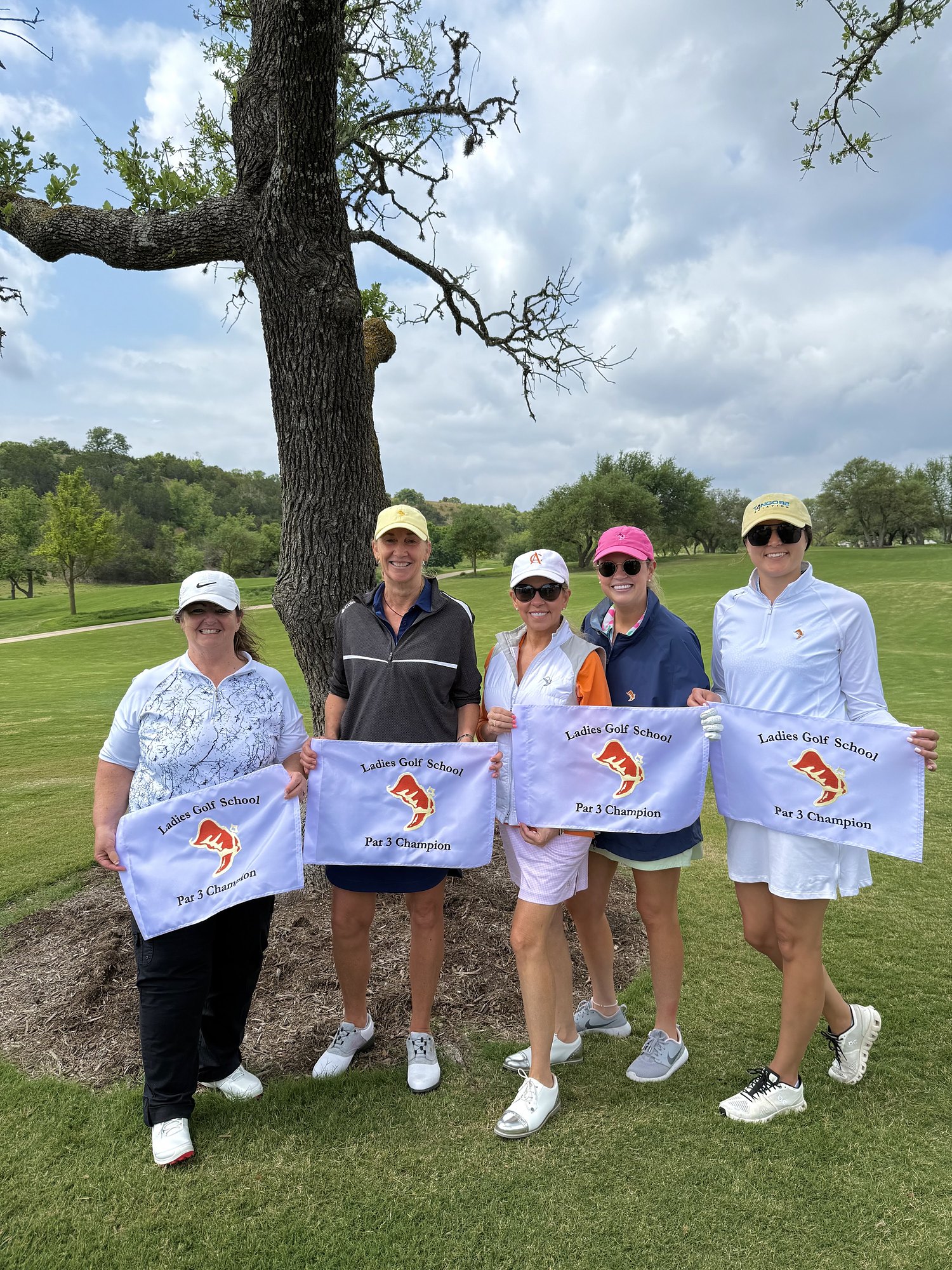 Savannah Sikes with friends at the Boot Ranch ladies golf school