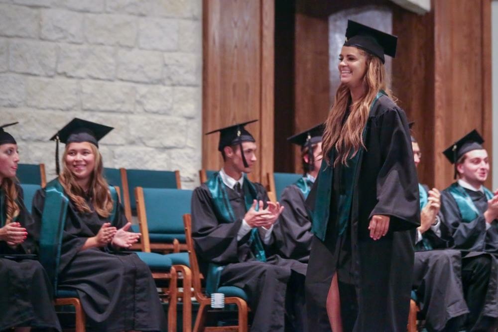 Savannah Sikes at her Heritage School graduation in Fredericksburg